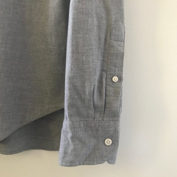 Club Monaco grey melange flannel shirt. - Picture 6 of 8